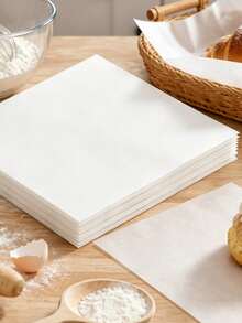50/100pcs Wax Paper, 7.09*7.09 Inch Baking Paper, Oil Absorbing Non-Stick Pad Paper For Food Baskets Lining, Picnic Food Packaging, Cooked Food Packaging, Barbecue, Suitable For Desserts, Snacks, Pastries (Pure White) - Multicolor - View 2