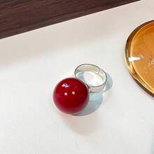 3pcs 3D Realistic Apple Resin Rings, Fun Red Apple & Green Apple Shaped Open Ring Niche Jewelry - Multicolor C - View 11