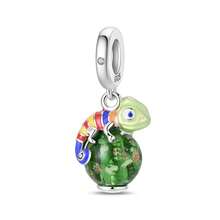 1PC Fantasy Mixed Theme Charms 925 Silver Plated Colorful Enamel Rhinestone Engraved Pendant Beads For Women DIY Bracelet Daily Party Jewelry Gift - Silver - View 9