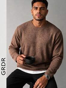 GRDR Men's Casual Long Sleeve, Versatile For Daily Wear, Suitable For Autumn/Winter Outings - Brown - View 3