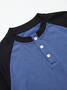glestore 男士復古「老錢風」拼色T恤：時尚百搭，適合工作與休閒場合 - 彩色 - 查看 6