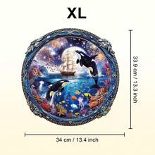 1pc Shiny Ocean Wooden Asymmetrical Puzzle, Animal Shaped 2D Puzzle Toy, Suitable For Children And Adults, Educational Game, Party, Holiday, Christmas And Birthday Gift, Unique Magic Tabletop Decor Creative Wooden Puzzle Gift - Multicolor - View 14
