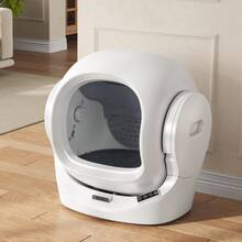 Flieks Self-Cleaning Cat Litter Tray, 65L Automatic Cat Litter Box For Multiple Cats, Multi-Litter Compatible, Infrared Sensor, Odor Eliminator, App Controlled With Child Lock - White B - View 3