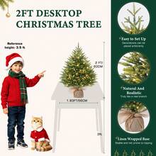 SHARECONN 2FT 3FT 4FT 5FT  Pre-Lit Artificial Mini PE Christmas Tree For Xmas Decorations - UK Plug(220-240V) - View 6
