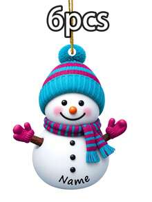 Custom Name Snowman Christmas Ornament, Personalized Knit Hat Snowman Tree Decor, Festive Winter Holiday Style, Customized Christmas Hanging Decoration, Customizable Name Wall Ornament, Christmas Home Decor, Holiday Keepsake Gift 2026, Christmas Gift - Style B - View 27