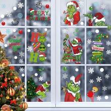 The Grinch 1set Christmas Window Stickers, Stickers, Window Glass Stickers, Window Stickers, Christmas Decorative Items - Multicolor - View 2