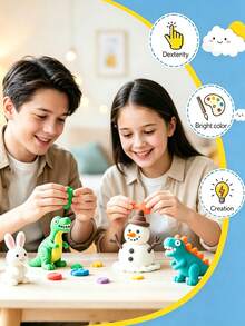 12/24/36 Colors Air Dry Clay Set - Air Dry Clay, Modeling Clay, Polymer Clay (Random Colors And Tools), Ultra-Light Fast-Drying Magic Modeling Clay With Sculpting Tools, Suitable For Slime, Christmas Gifts, Hand-Eye Coordination Training - A - View 8