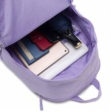 Nike Heritage 23L Embroidered Small Logo Solid Color Lightweight Polyester Backpack Unisex Light Purple - Mauve Purple - View 7