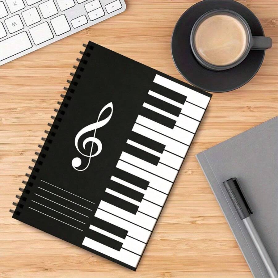 1 buah Buku Catatan Musik A5 Kosong Bergaris, Pilihan Hadiah Apresiasi Guru, Jurnal Harian Musisi, 30 Lembar 60 Halaman Bergaris di Dalam, Jilid Spiral, Buku Catatan Mata Pelajaran, Cocok untuk Hadiah Ulang Tahun, Natal, dan Ulang Tahun Pernikahan - A5 - View 1
