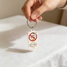 1pc Double-Sided UV Printed Funny No Smoking Keychain Keyring Bag Charm Indoor Hanging Decor Suitable For Daily Use - Red and White - View 6