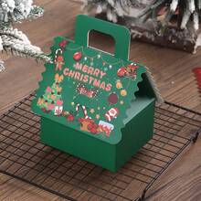 1pc Gingerbread Man Christmas House Pattern Gift Box, Christmas Theme Gift Packaging Box, Christmas Tree Gingerbread Man Bell Pattern, Gift Nougat Chocolate Packaging Box, Christmas Gingerbread House Candy Cookie Box, Suitable For Christmas Gift Packaging - Christmas Gingerbread House Box - View 7