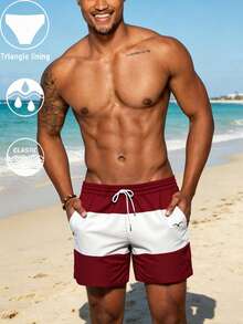 Men's Summer Beach Shorts Swim Trunks, Triangle Brief Lining Style, Pool Gear - Multicolor - View 10