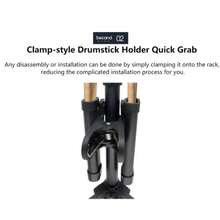 Clip-On Drumstick Holder, Portable Drumstick Storage Bucket, Suitable For Drum Set, Handpan, Practice Pad Percussion Accessories - Black - View 8