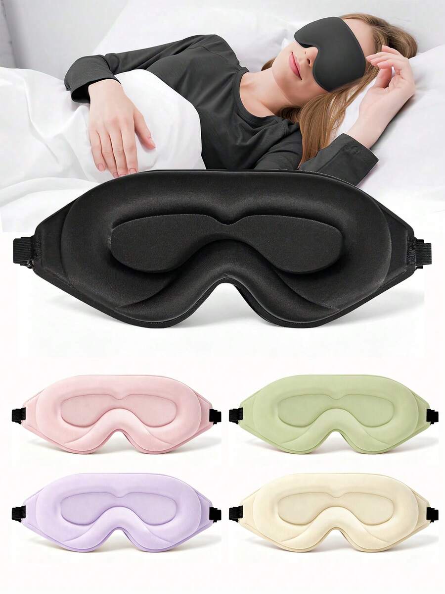 1件超柔軟3D遮光睡眠眼罩，營造舒適睡眠環境，男女通用，適合學生午睡、長途飛行、商務旅行、遊艇之旅、校園休息、辦公室午睡，便攜旅行配件，日常午睡與旅行必需品，居家與旅行遮光睡眠眼罩，睡眠護眼配件，四季必備