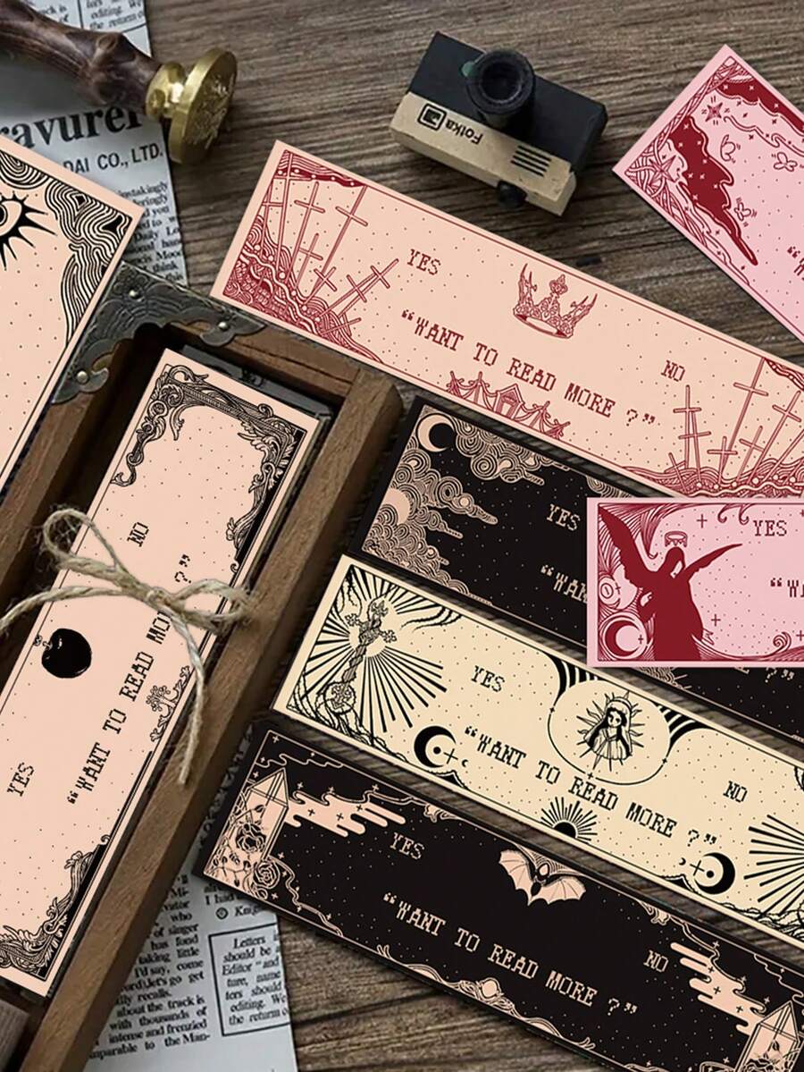 30pcs Pastel Reading Bookmarks Decorative Small Cards Books Decorative Cards Reading Labeling Cards - A - View 1