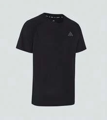 Adidas 夏季新款快乾透氣舒適休閒運動男士短袖健身T恤 - 黑色 - 查看 3