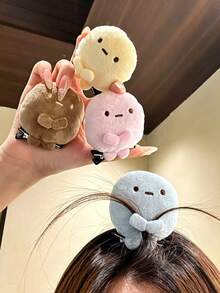 1 buah/4 buah Jepit Rambut Bentuk Hewan Lucu di Sudut, Jepit Rambut Bulat 4 Warna, Aksesori Rambut Manis Gaya Menenangkan untuk Wanita - MultiWarna - View 1