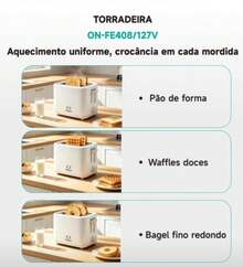Torradeira Elétrica 2 Fatias 650W Aquecimento Rápido 7 Níveis - Plugue Brasil (127V/220V) - Visão 6