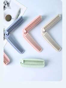 1pc/4pcs Foldable Hair Comb, Portable Travel Folding Brush, Small Folding Comb, Convenient To Put In Wallet And Bag, Double-Sided Pocket Size Folding Comb Set, Suitable For Women, Girls, Men And Ladies, Travel Essential - Multicolor - View 4