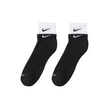 Nike Double-Layer Double-Swoosh Athletic Training Crew Socks Unisex Couple Style Combo Pack Black - Black - View 2