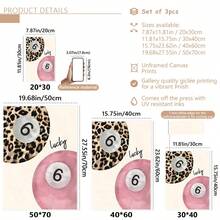 3 Width Leopard Print Cheetah Wall Painting, No. 6 Lucky Pattern Canvas Painting, Pink Girly Style Poster, College Style Luxurious Decoration, Suitable For Bedroom, Living Room, Or Dormitory Decoration, Gift For Her, Frame Not Included - Multicolor - View 5