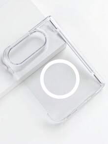 1件裝 硬磁吸透明磨砂保護殼，適用於 iPhone Duo Fold 與 Apple 18 Ultra Fold，防震外殼，含頂部前面板＋底部後殼 - 無色 - 查看 3