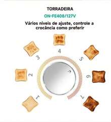 Torradeira Elétrica 2 Fatias 650W Aquecimento Rápido 7 Níveis - Plugue Brasil (127V/220V) - Visão 8