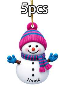 Custom Name Snowman Christmas Ornament, Personalized Knit Hat Snowman Tree Decor, Festive Winter Holiday Style, Customized Christmas Hanging Decoration, Customizable Name Wall Ornament, Christmas Home Decor, Holiday Keepsake Gift 2026, Christmas Gift - Style B - View 11