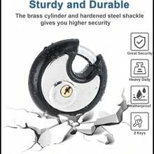 Outdoor Storage Cabinet Lock, Waterproof Stainless Steel Disc Lock With Rubber Buffer Pad, Suitable For Sheds, Gates And Fences, Heavy Duty Disc Key Chain Lock - Multicolor - View 1