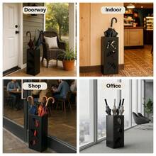 1PC Metal Umbrella Stand, Household Umbrella Storage Rack, Space-Saving For Home Entrance Garage Foyer, Keeps Dry, Long-Handled Umbrella And Cane Storage Organizer - A - View 6