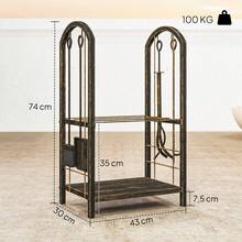 Outsunny Racks de Lenha - Bege - Ver 6