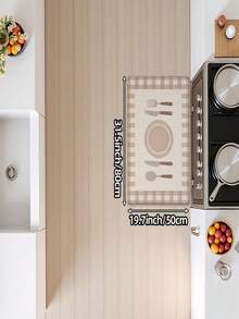 1pc, [Best Seller] Tableware Print Theme Kitchen Rug, Aesthetic Velvet Comfortable Fluffy Carpet, Soft And Comfortable Material, Weight Approx. 850g/㎡, Easy To Clean, Doesn't Get Stuck In Doors, Stains Easy To Wipe, Daily Spills Easy To Clean, Dirt-Resistant, Machine Washable - Perfect For Home Decor, Living Room, Bedroom, Kitchen, Dining Room, Bedside, Bathroom, Study, Entryway Rug, Suitable For All Seasons, Holiday Decoration Gift! - Multicolor - View 15