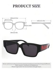 Alexander McQueen Large Square Vintage Black Thick Frame Sunglasses For Men, UV400 Protection Fashionable Shades - Red - View 8