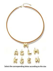 1Pc 14K Gilded Plated Letter Handmade Rope ChokerChoker, Alphabet Letter Necklaces, Boho Summer Beach Chain, Jewelry Gift For Women - 1P - View 26