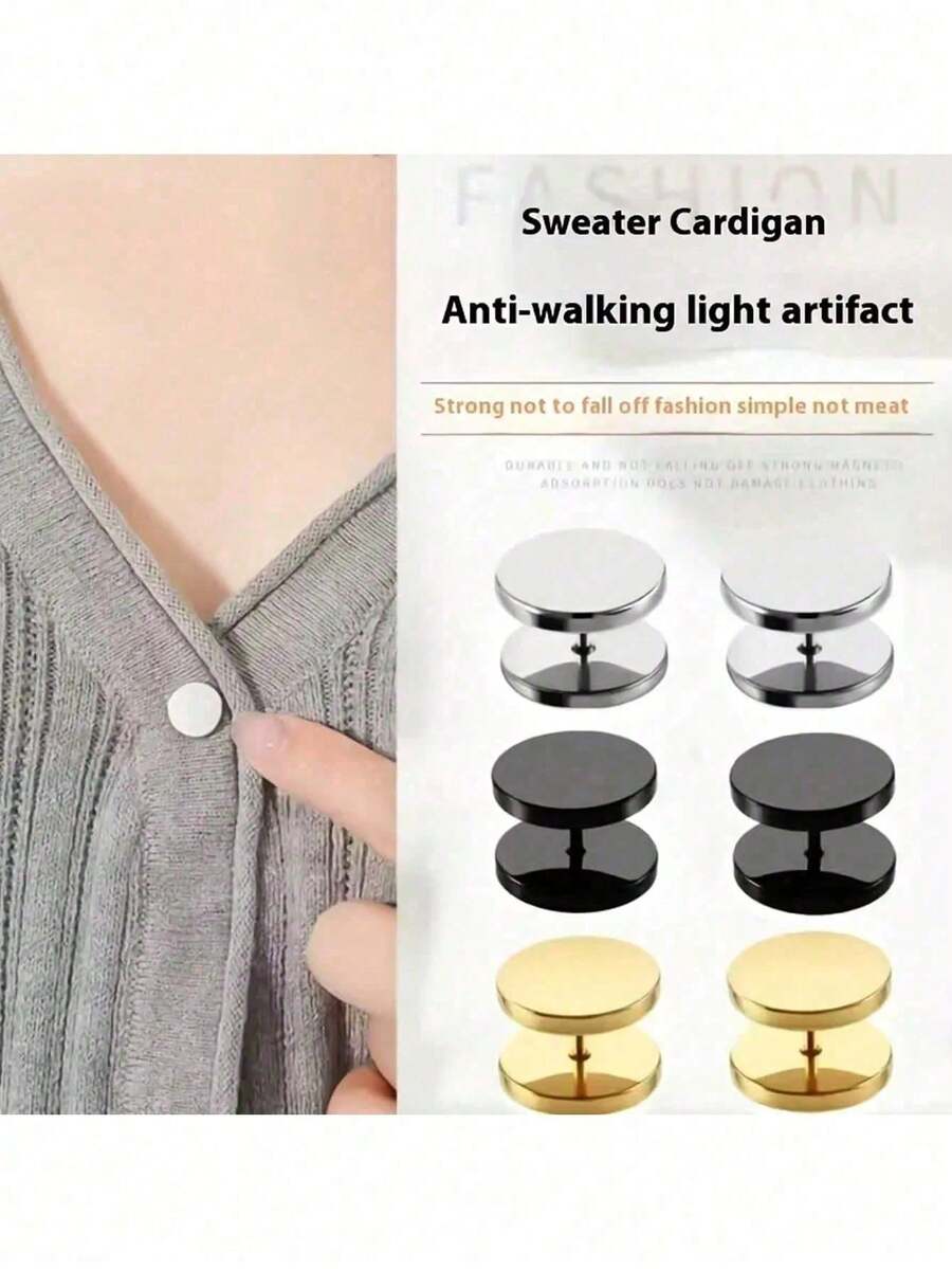 3/6/9pcs Simple Spiral Button Set - Non-Slip, Detachable Design, Suitable For Sweaters, Cardigans, Knitted Tops And Other Clothing Fastening. No-Sew Installation, No Damage To Clothing, Reusable Fashion Buttons, Essential Accessory For Women's Formal And Casual Wear. - Multicolor - View 1