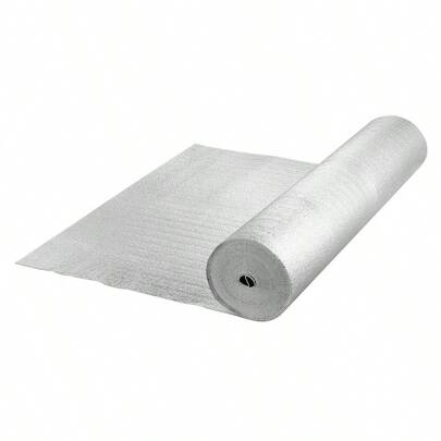Double Reflective Insulation Roll, Foam Core Radiant Barrier, 3.2 Mm 48 Inx 50 Ft, Double-Sided Aluminum Foil EPE Foam Heat Reflective Shield, Thermal Insulation Roll Window RV Roof