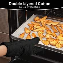 1-Pack Microwave Oven Gloves Multi-Color Kitchen Cooking Baking Mitts Pot Pad Heat Proof Protected High Temperature Resistant - View 3