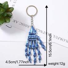 Halloween Skeleton Hand Keychain Joint Movable Hand Model Ornament Cool Bag Hanging Accessories Keychain Wholesale - Multicolor - View 3
