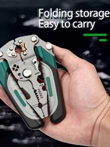 1pc Foldable Multi-Function Industrial Grade Wire Stripper, Made Of Durable High Carbon Steel Precision Tool, Suitable For Cutting, Crimping And Stripping - Ideal For All Electrical Work, Perfect For Electricians, Home And Outdoor Use! - A - View 7