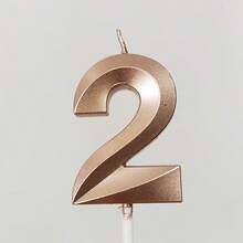 HIBIRTH 1件創意玫瑰金歌劇風數字生日蠟燭 蛋糕裝飾 0-9 數字 生日週年願望慶祝派對烘焙配件 - 查看 18