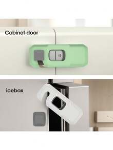 Storage Cabinet Safety Universal Lock, 360° Rotatable Single Door Refrigerator Lock, Child Safety Freezer Lock, With 2 Strong Adhesive Pads, Cabinet Lock, Door Lock, Easier Installation, No Drilling Required, Strong Adhesive Tape, Storage Cabinet Safety Lock, For Refrigerator, Cabinet And Drawer - Multicolor - View 5