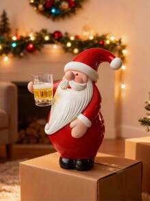 1pc Collectible Figurines Raising Cup Santa Claus Resin Ornament, White Beard Raising Cup Pose Santa Claus Statue, Christmas Theme Decoration, Suitable For Holiday Party Atmosphere Desktop Decor, Wine Cabinet, Entryway, Bookshelf, Office Desk Arrangement, Christmas Season New Year Gathering Dining Table Decoration, Suitable For Home Enthusiasts And Gift Buyers, Christmas Theme Home Decor Craft - 1PC - View 11