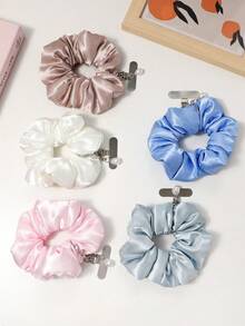 Solid Color Elastic Band Hair Scrunchies, Versatile Daily Hair Ties, Wrist Elastic Phone Accessory Pendant - Multicolor - View 3