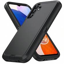 Heavy Duty Shock Resistant Phone Case For Galaxy/Apple, Matte Black Full Body Sturdy Protective Cover With Camera Protection - Black - View 56
