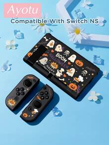 Ayotu Ghost & Bat & Pumpkin Theme Switch Protective Case, Compatible With New Switch 2 (2025)/Switch NS/Switch OLED, Can Be Used In Docking Station Without Removing Protective Case, Universal Game Controller Protective Cover, Switch Game Accessories, Anti-Drop Anti-Scratch, Halloween Theme. - View 14