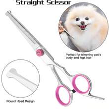 Professional Pet Grooming Scissors, Pet Grooming Tool Set, Pet Hair Trimming Tools, Suitable For Cats And Dogs. - A - View 3