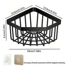 1pc Corner Triangle Storage Rack For Kitchen Sink, No Drilling Bathroom Storage Rack, With Drainage, PP Material, Home Use, Drainage Rack - Multi-color - View 9