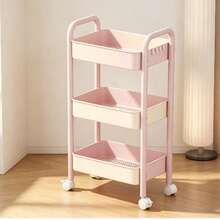 Multi-Layer Mobile Storage Cart With Wheels, Flexible Push And Pull Design, Large Capacity Tiered Storage, Suitable For Kitchen Spice Storage, Bedroom Clutter Organization, Bathroom Supplies Storage, Snack Storage, Multi-Functional Home Storage Organizer - Multicolor - View 5