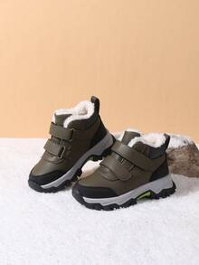 Children's Boots/Children's Outdoor Lightweight Soft Sole Anti-Slip Hiking Snow Boots With Thermal Lining For Warmth - Army Green - View 2