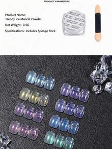 Ice Skin Powder New High Gloss Powder Ice Transparent Popular Whitening Magic Mirror Powder Aurora Multi Color Nail Powder - Multicolor - View 2